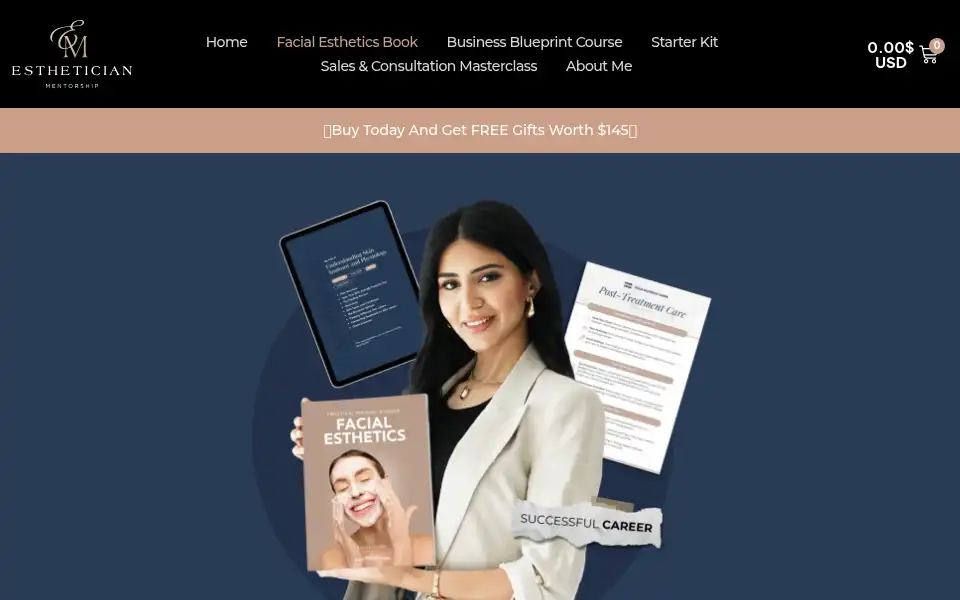 Screenshot of estheticianmentorship.com