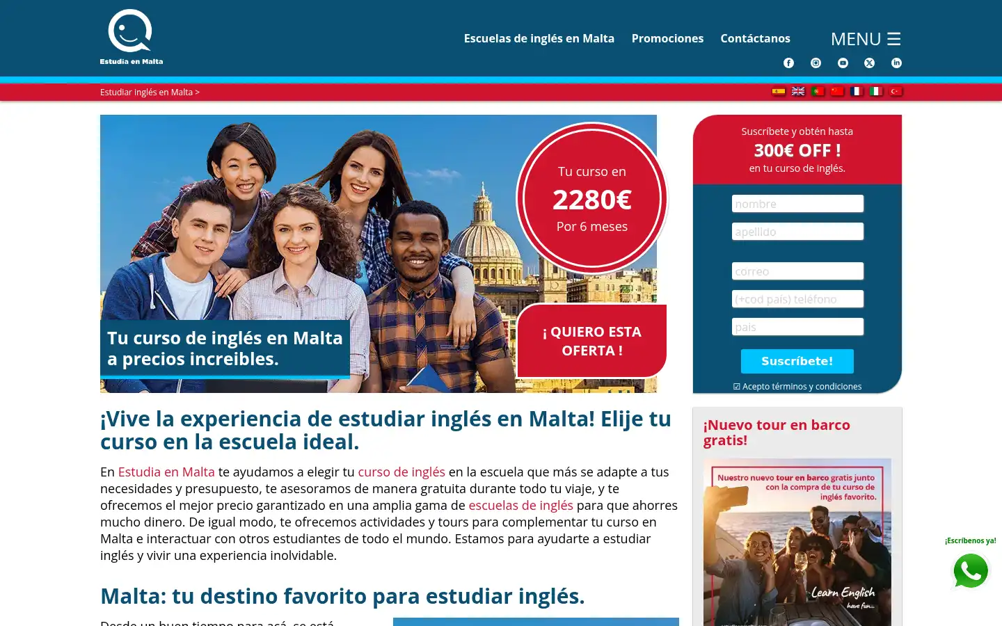 Screenshot of estudiaenmalta.com