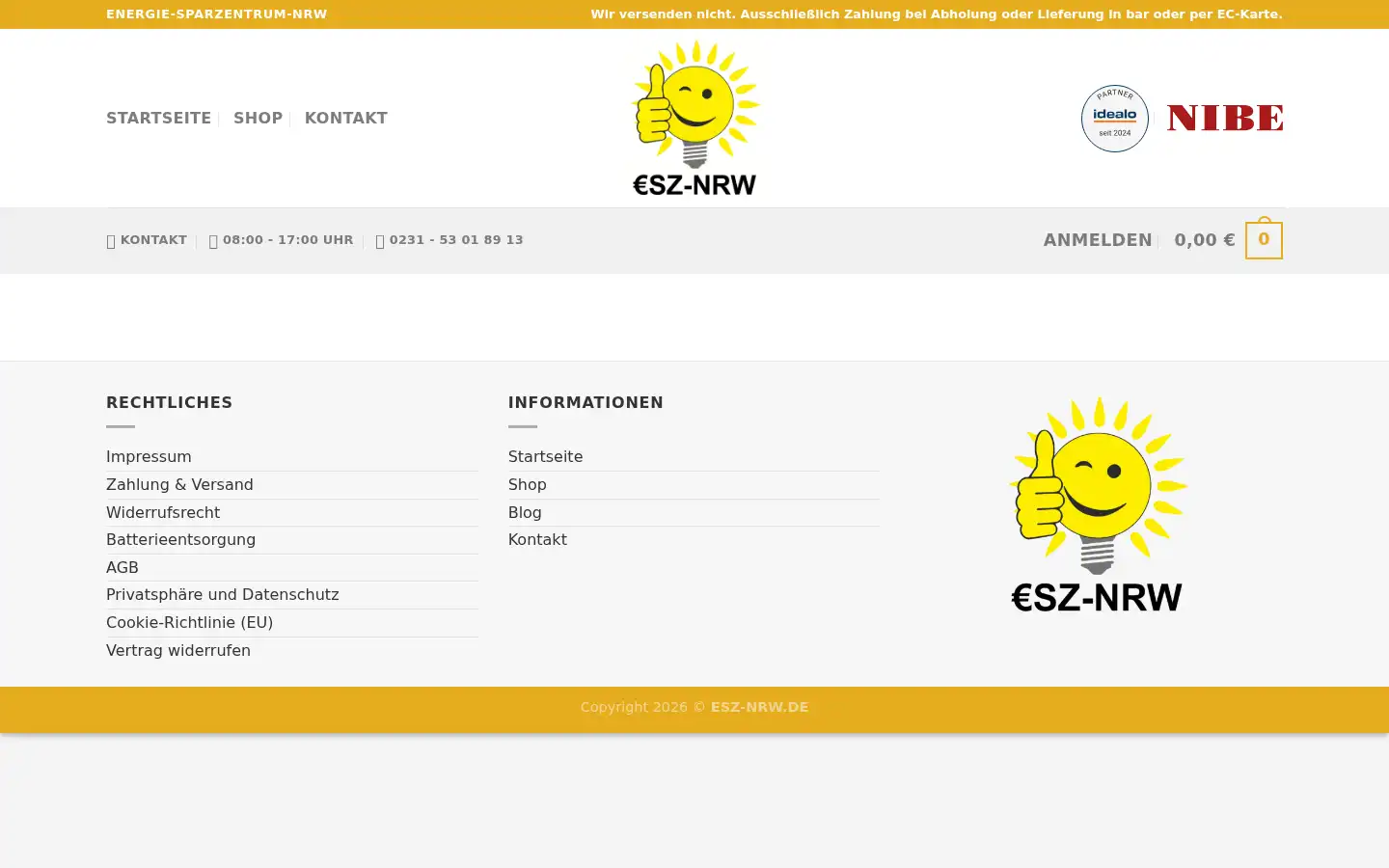 Screenshot of esz-nrw.de