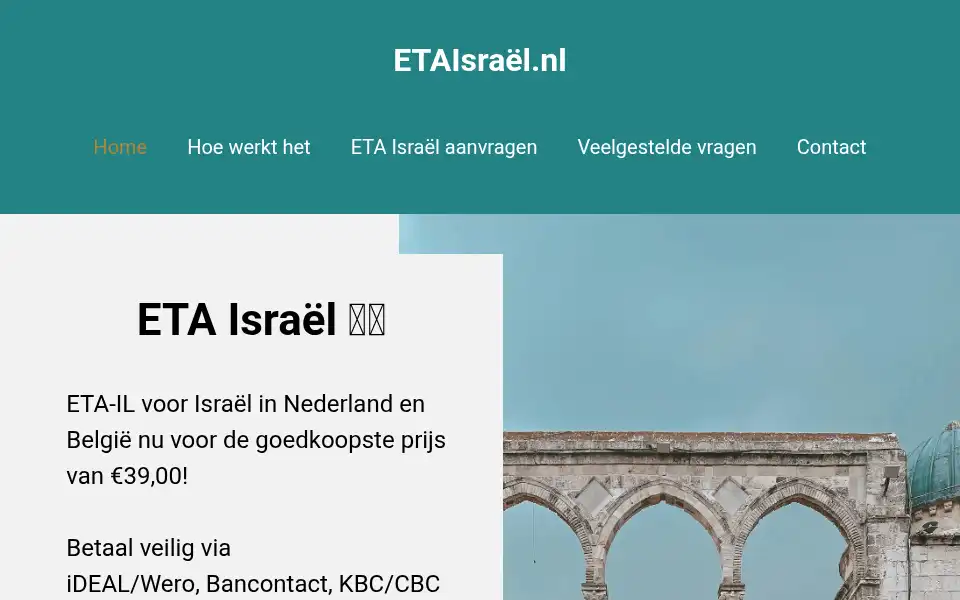 Screenshot of etaisrael.nl