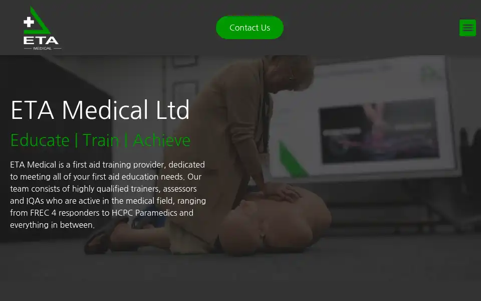 Screenshot of etamedical.co.uk