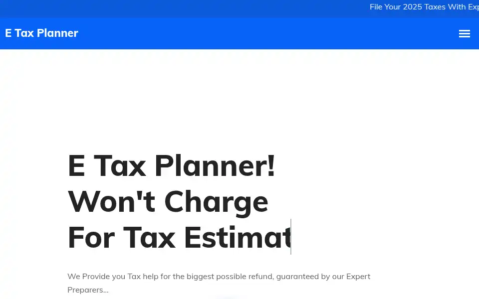 Screenshot of etaxplanner.com