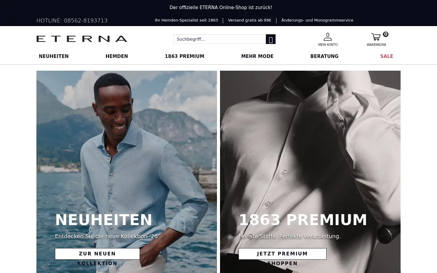 Screenshot of eterna.de