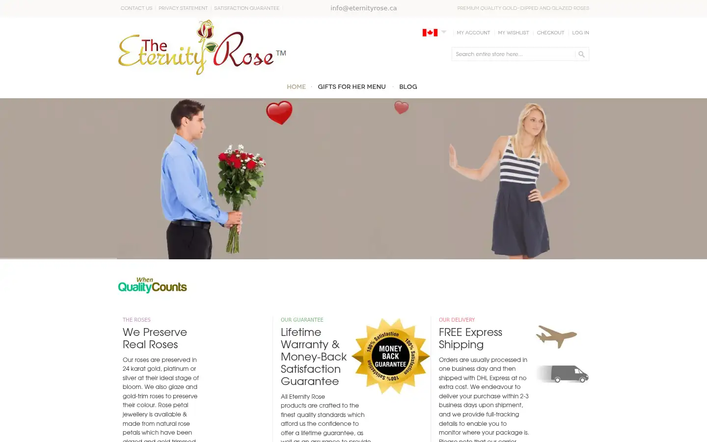 Screenshot of eternityrose.ca