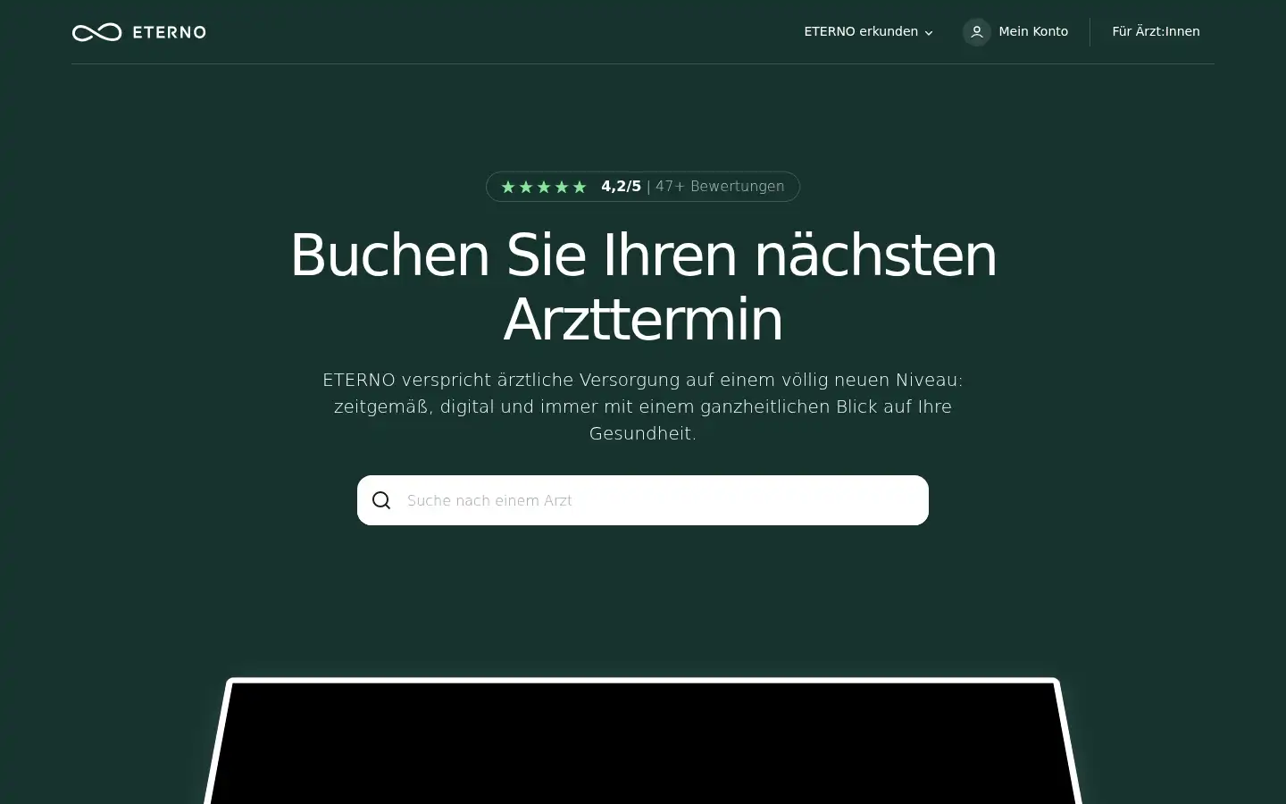 Screenshot of eterno.health
