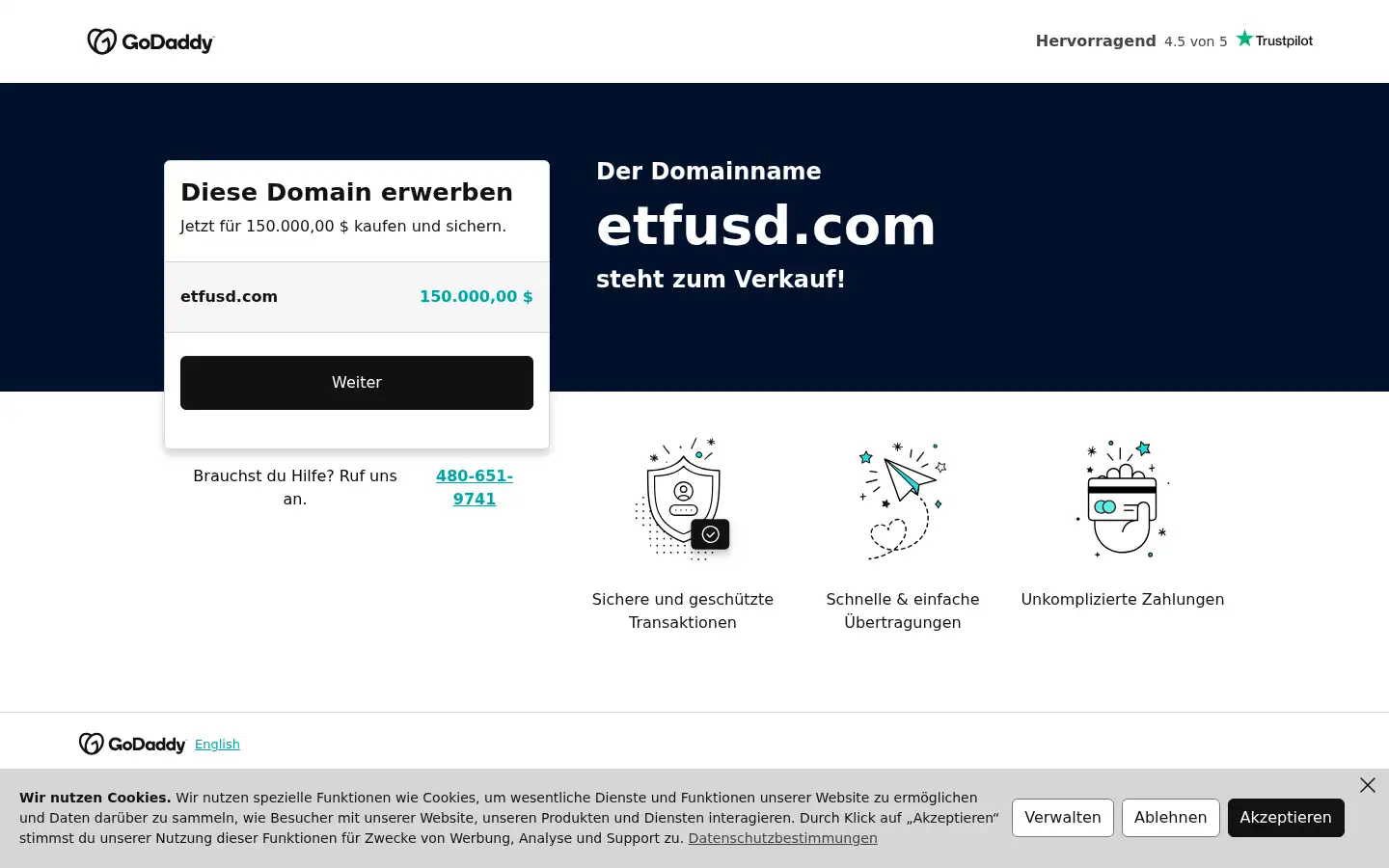 Screenshot of etfusd.com