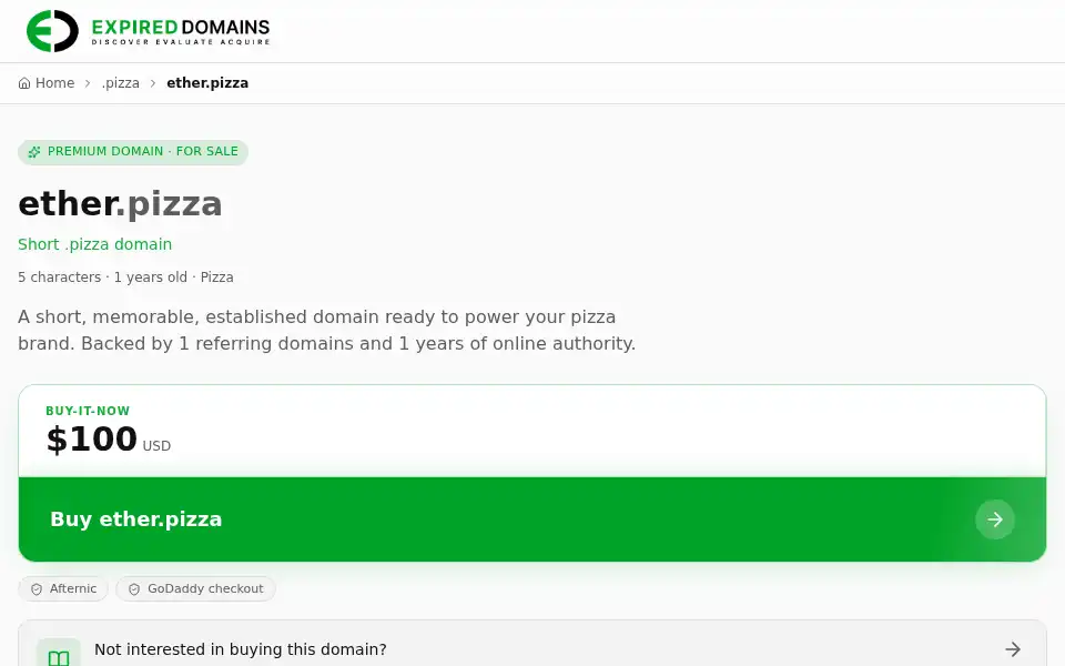 Screenshot of ether.pizza