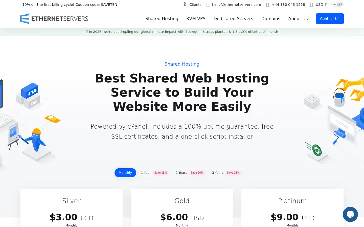 Screenshot of ethernetservers.com