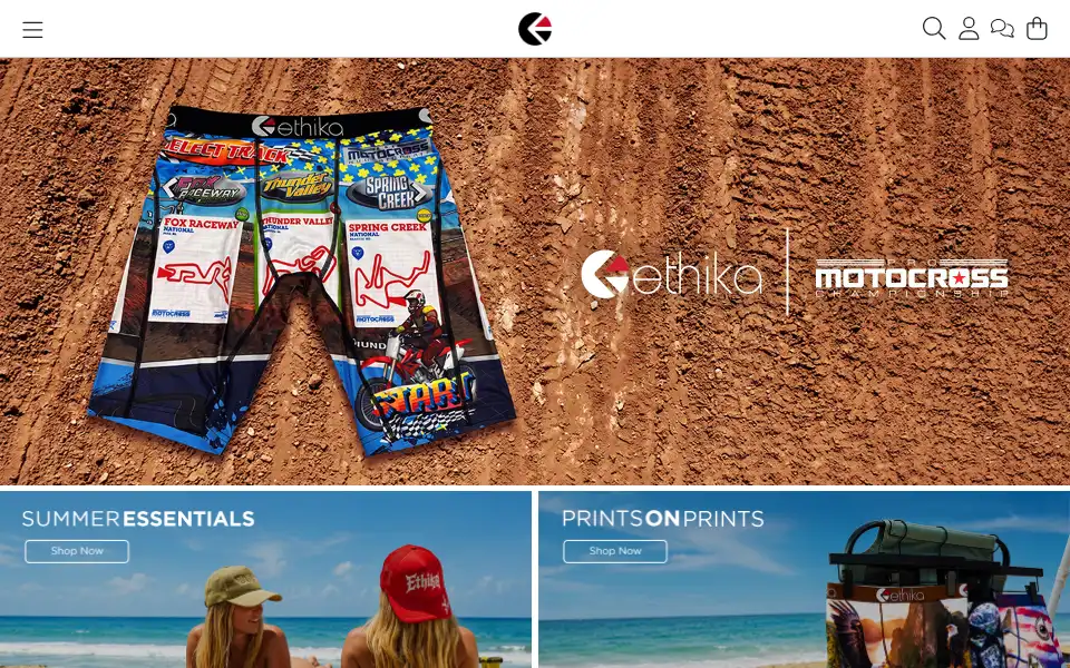 Screenshot of ethika.com
