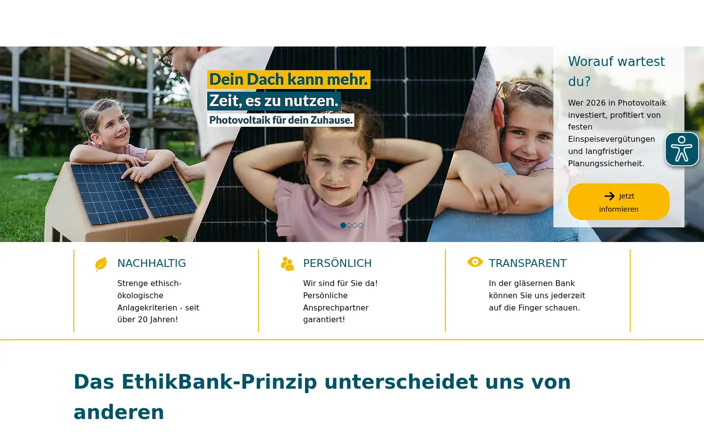 Screenshot of ethikbank.de