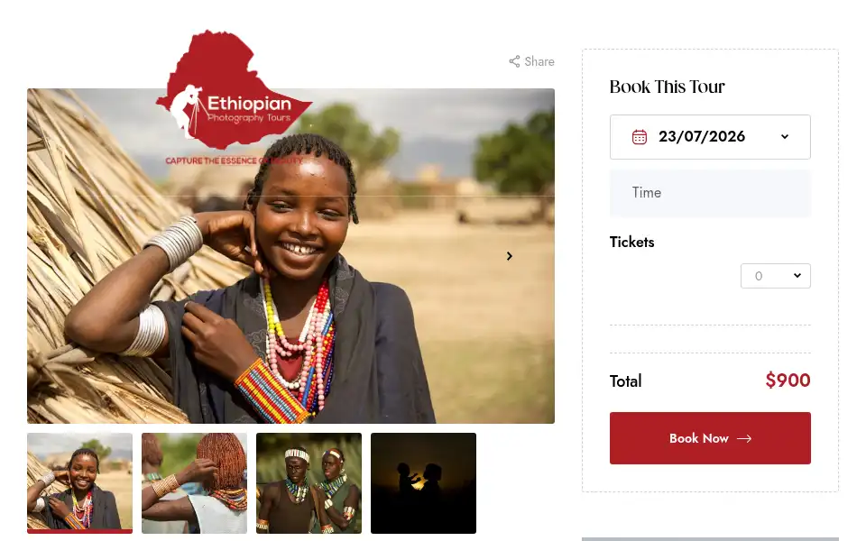Screenshot of ethiopianphotographytours.com