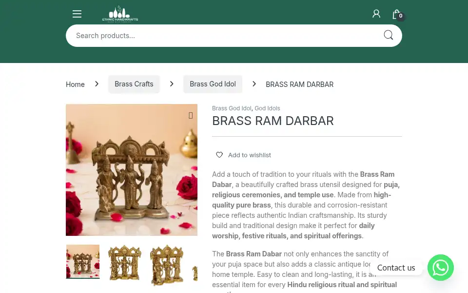 Screenshot of ethnichandikrafts.com