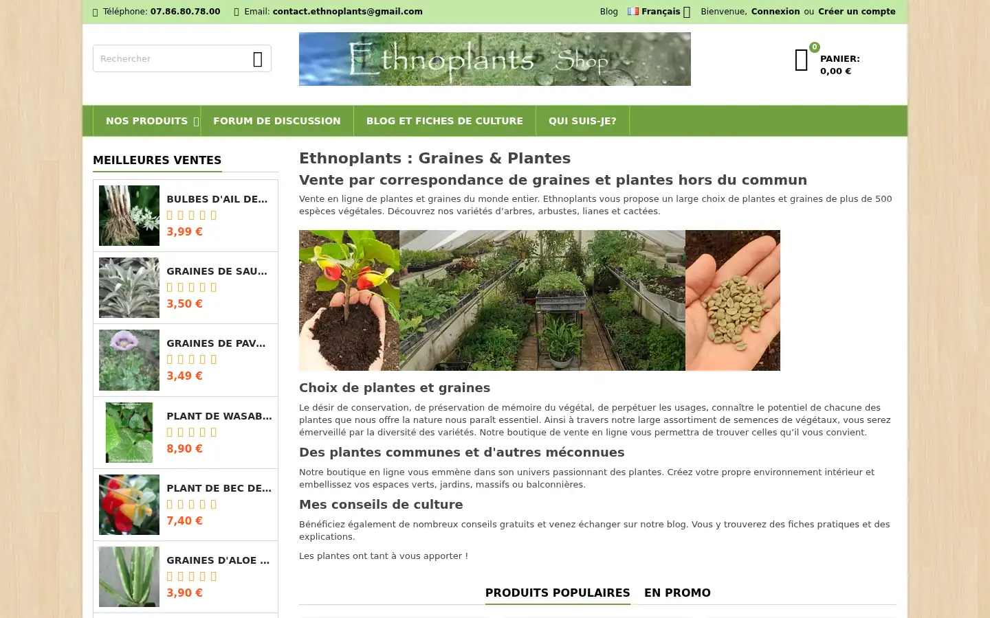 Screenshot of ethnoplants.com