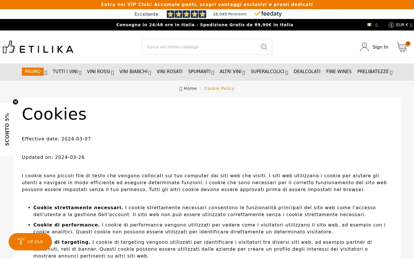 Screenshot of etilika.it