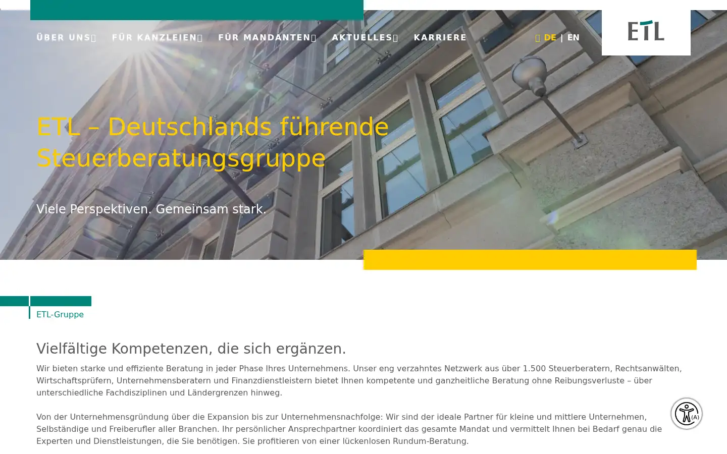 Screenshot of etl.de