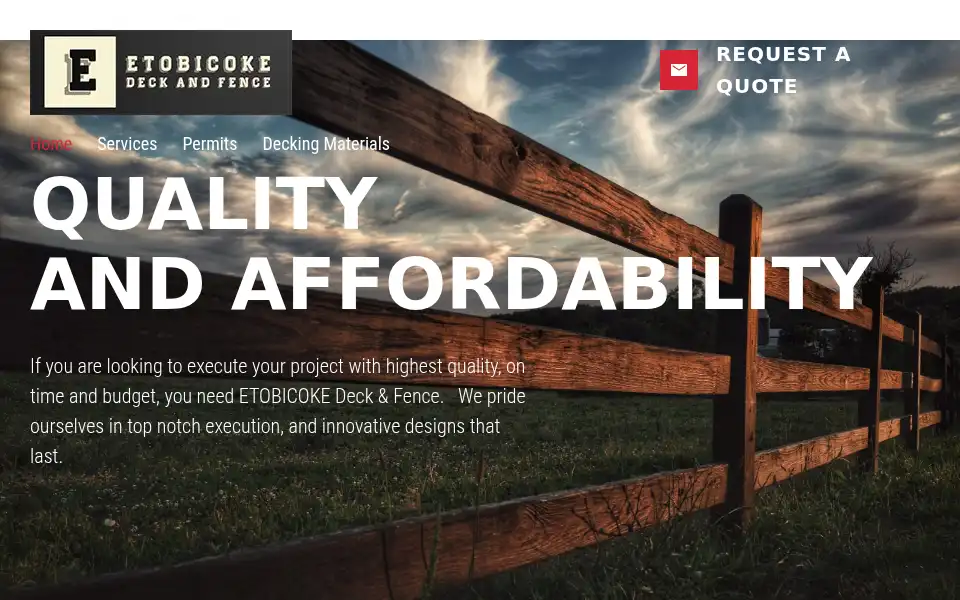 Screenshot of etobicokedeckandfence.com