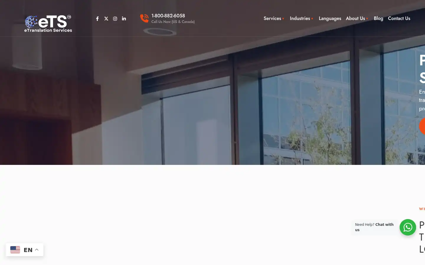 Screenshot of etranslationservices.com