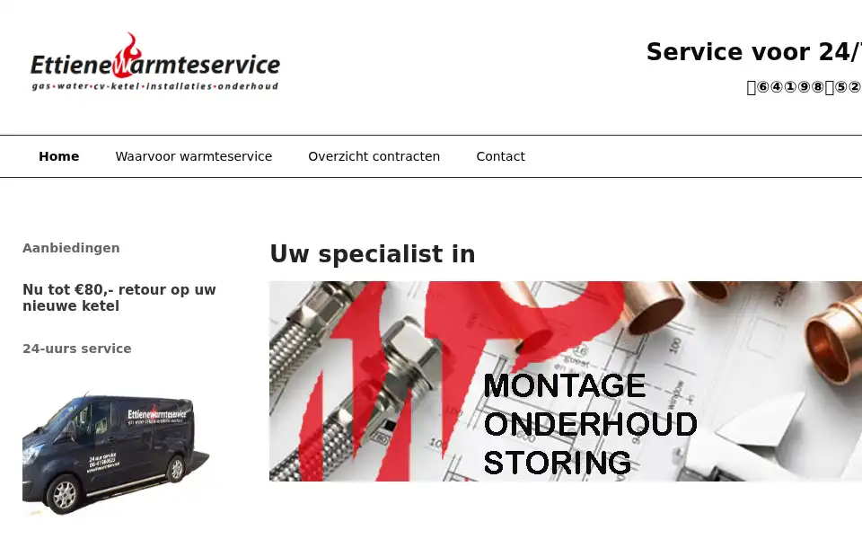 Screenshot of ettienewarmteservice.nl