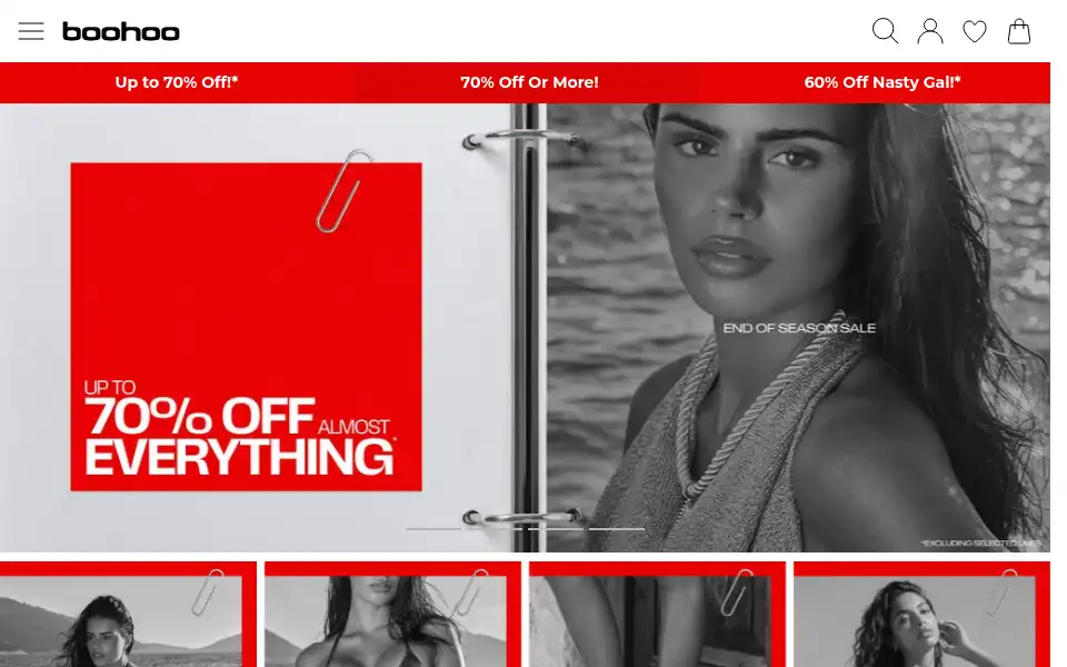Screenshot of eu.boohoo.com