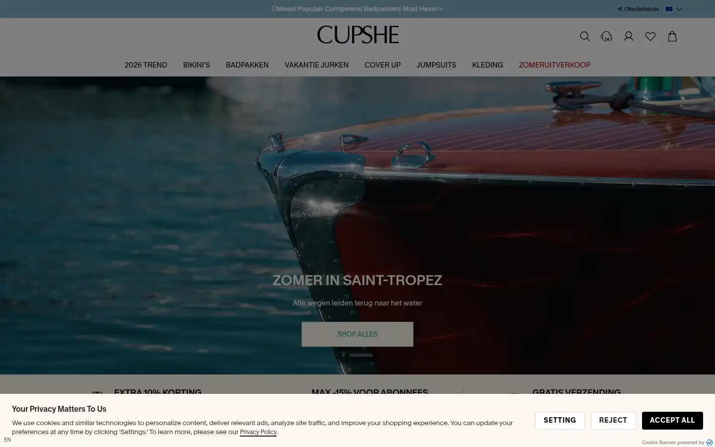 Screenshot of eu.cupshe.com