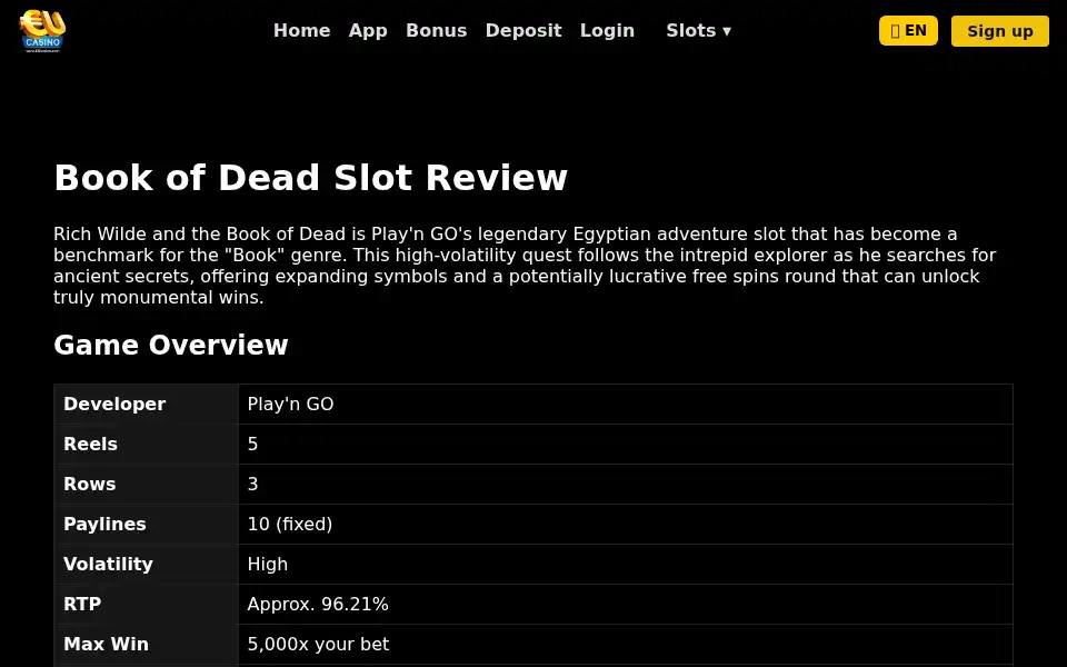 Screenshot of eucasino.casino