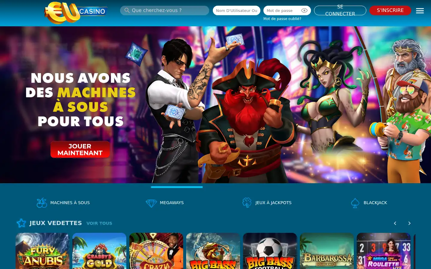 Screenshot of eucasino.com
