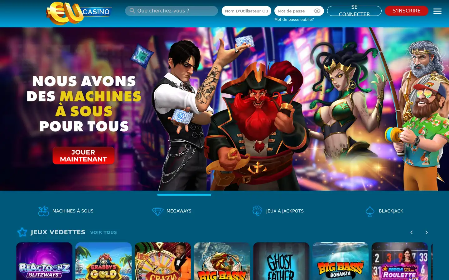Screenshot of eucasino.dk