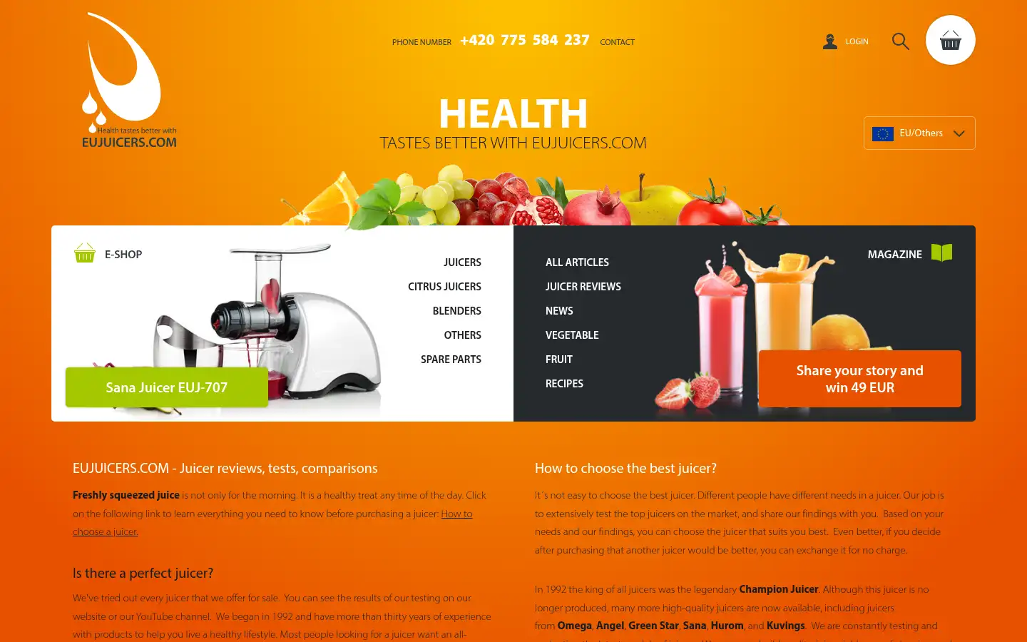 Screenshot of eujuicers.com