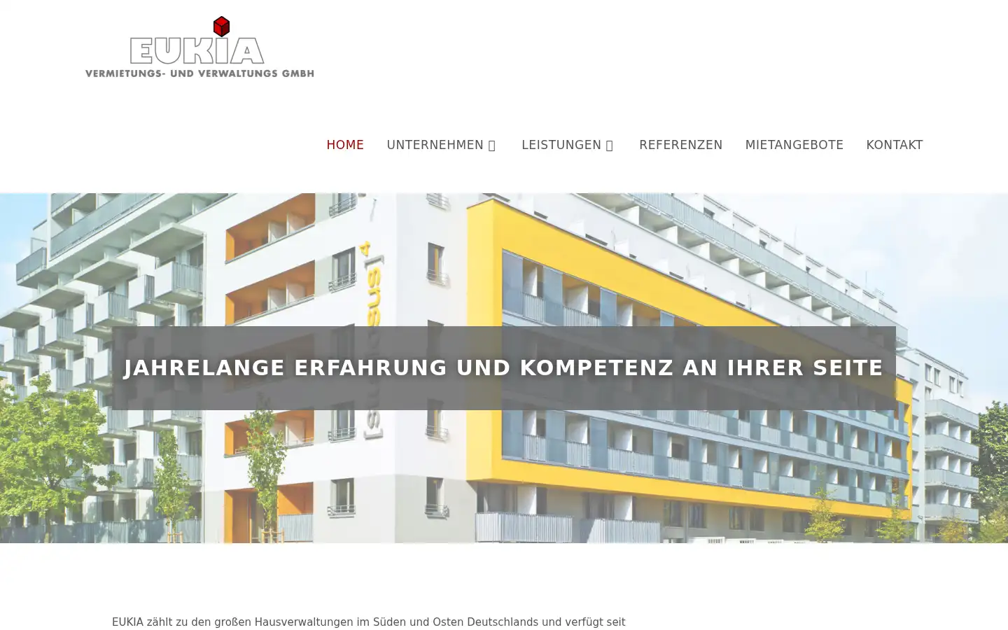 Screenshot of eukia-hausverwaltung.de
