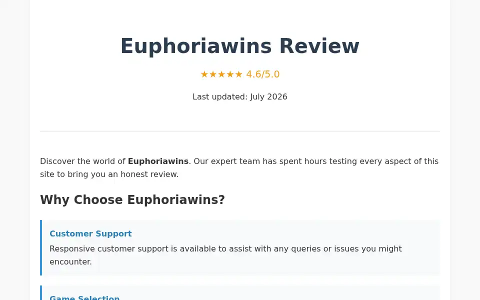 Screenshot of euphoriawins.cc