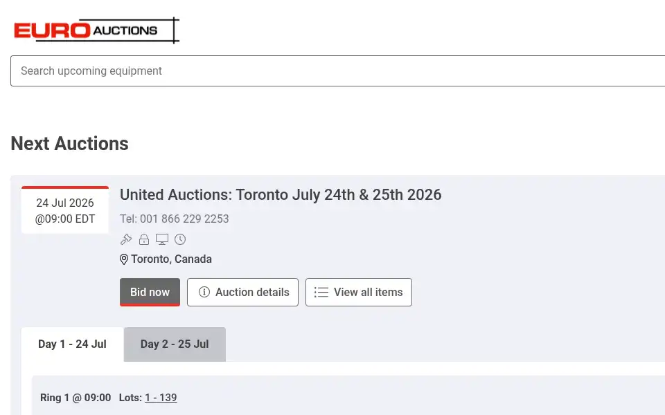 Screenshot of euroauctions.com