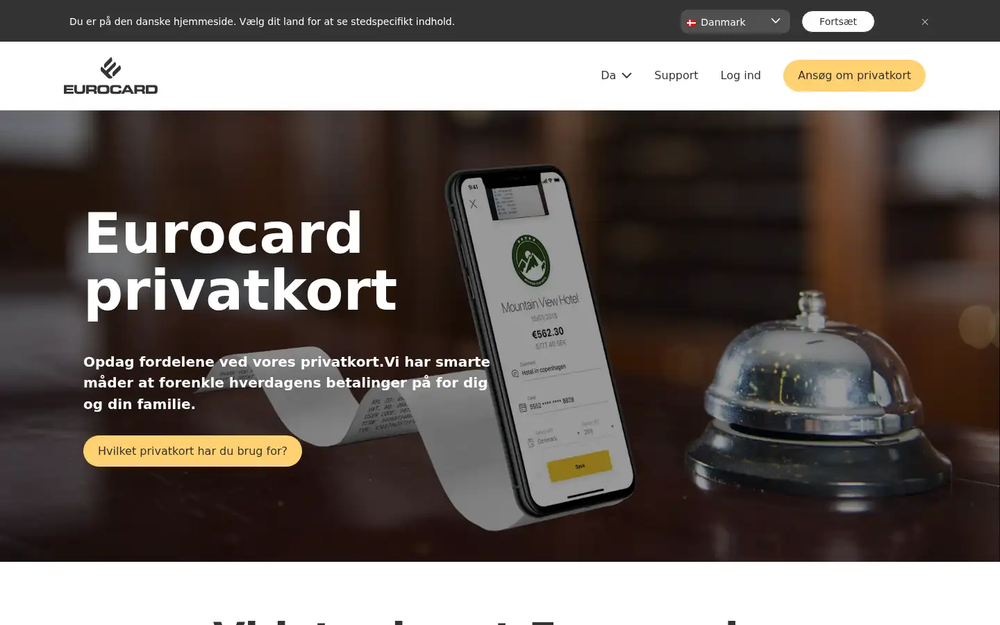 Screenshot of eurocard.dk