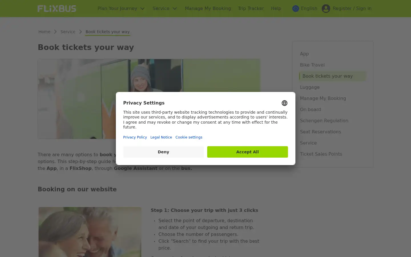 Screenshot of eurolines.com