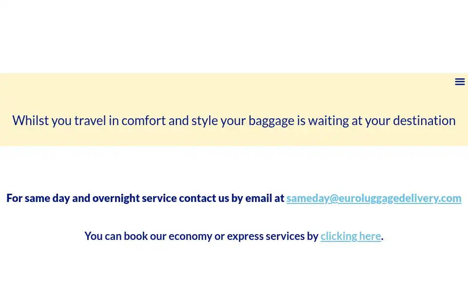 Screenshot of euroluggagedelivery.com