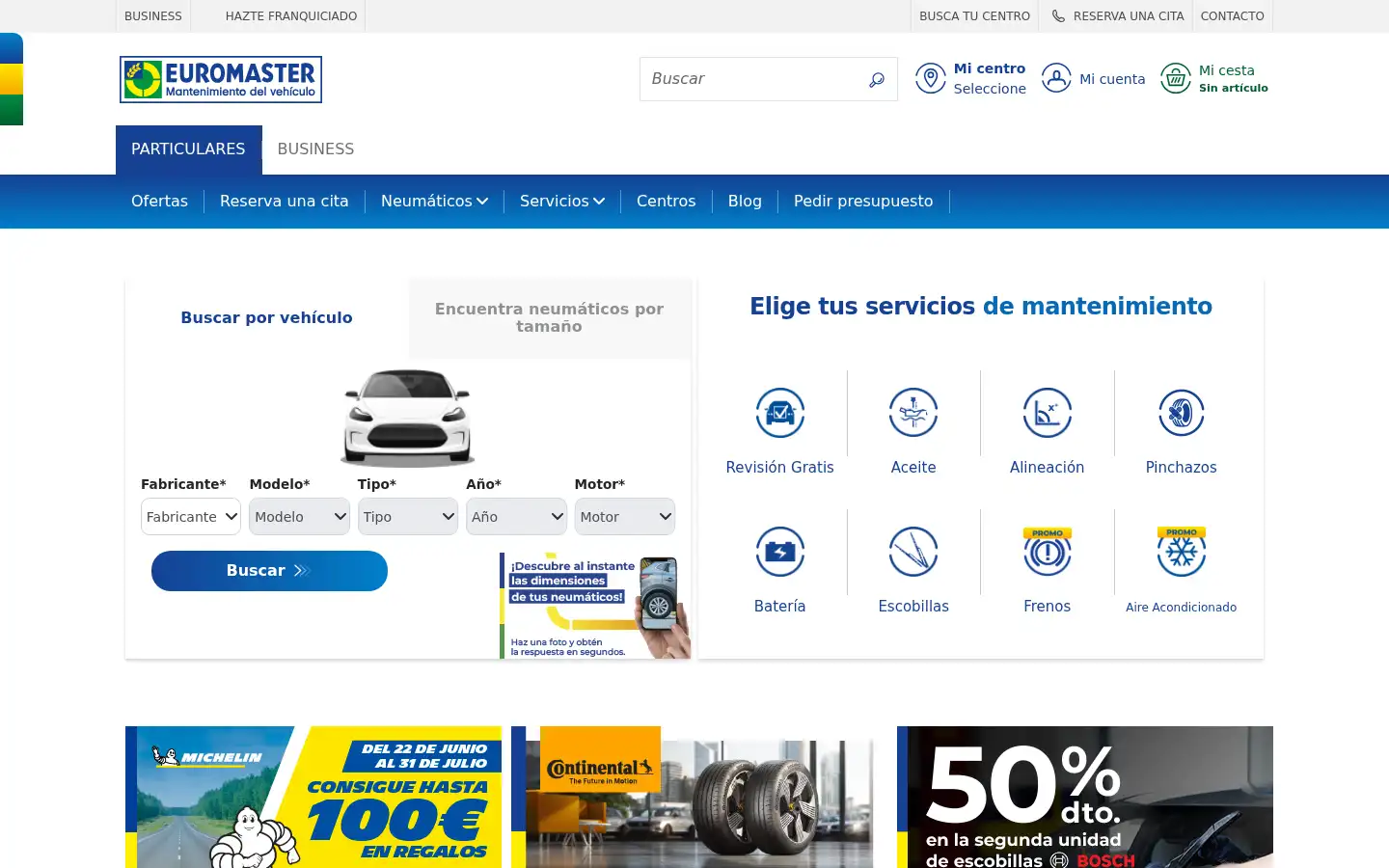 Screenshot of euromaster-neumaticos.es
