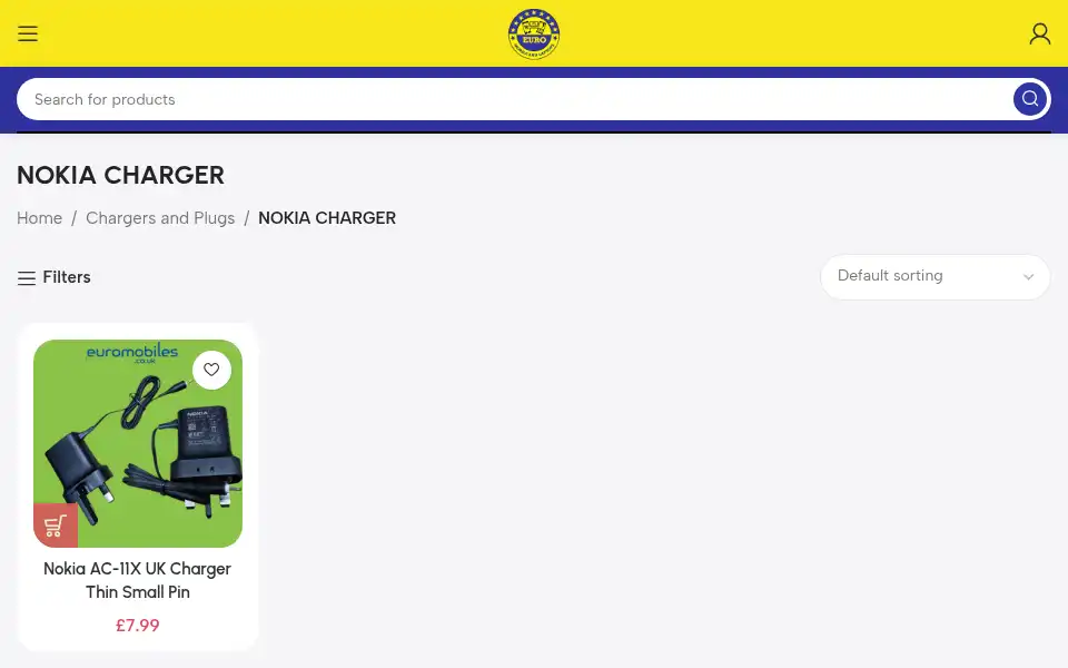 Screenshot of euromobiles.co.uk
