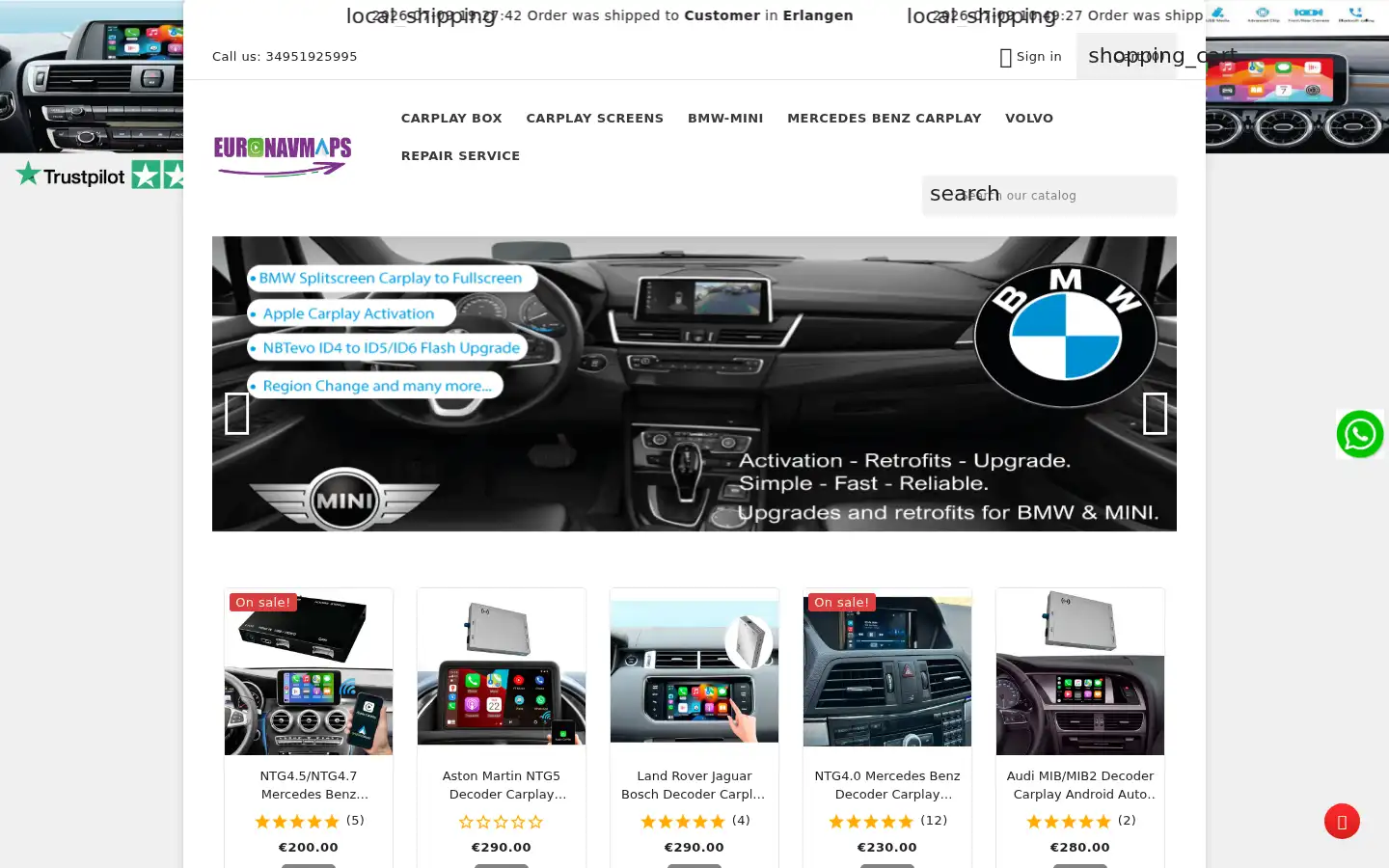 Screenshot of euronavmaps.com
