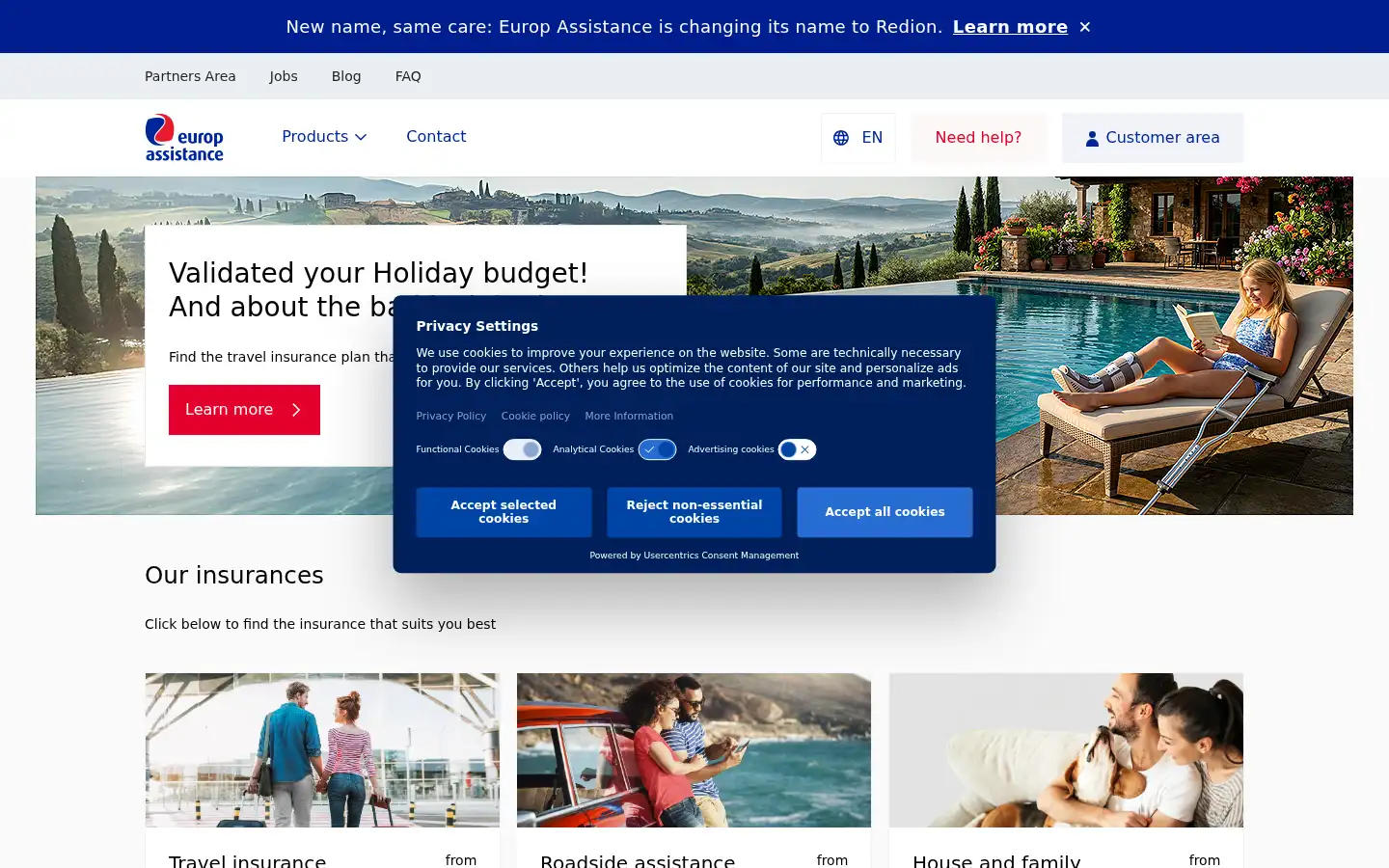 Screenshot of europ-assistance.be