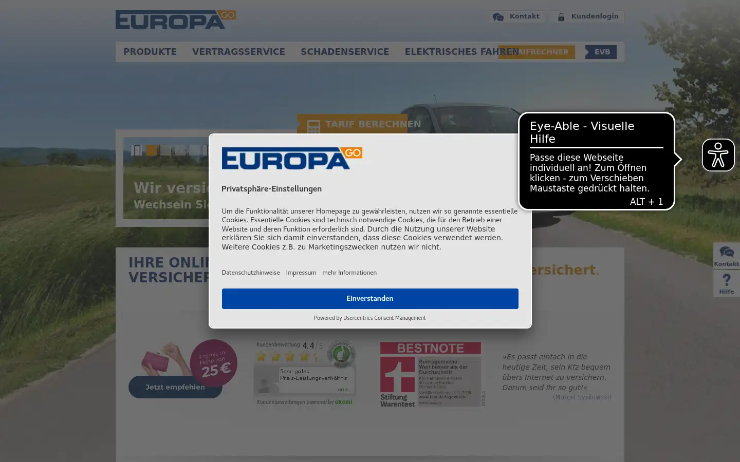 Screenshot of europa-go.de