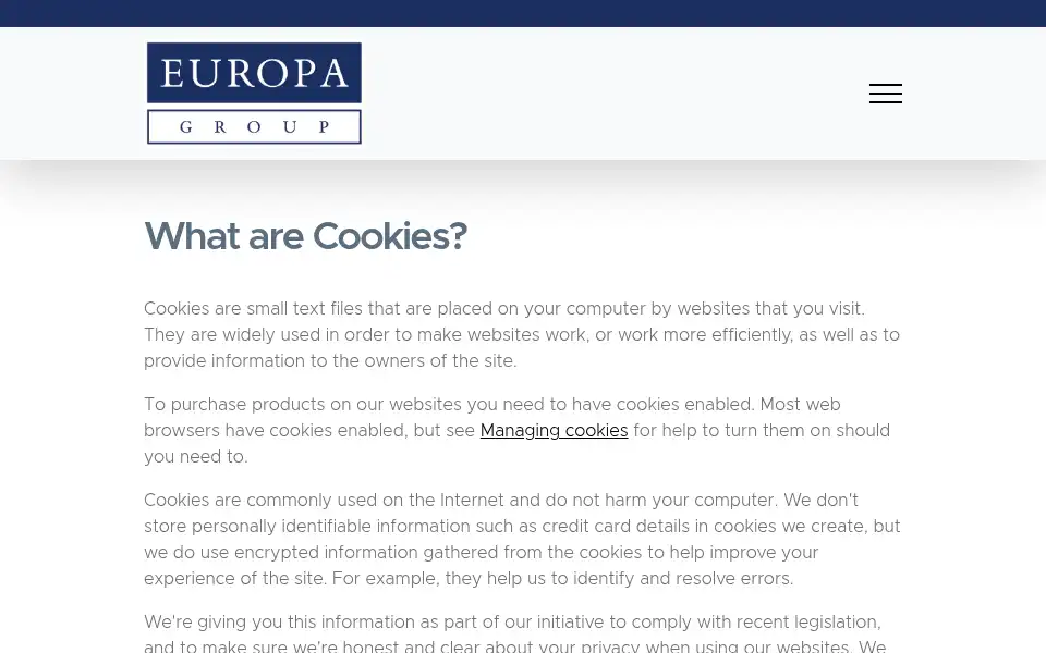 Screenshot of europa-group.co.uk