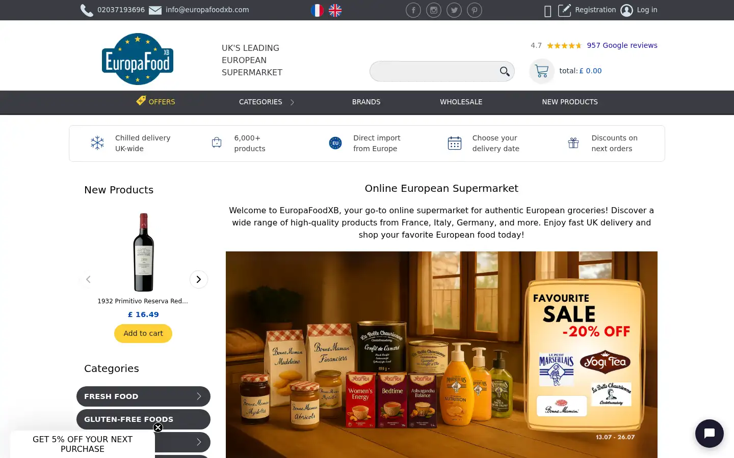 Screenshot of europafoodxb.com