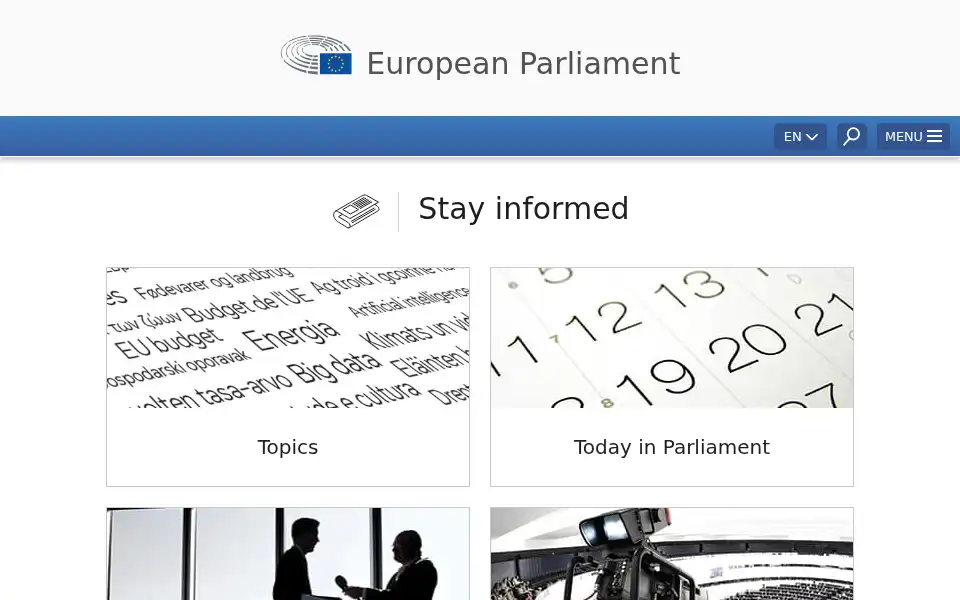 Screenshot of europarl.europa.eu