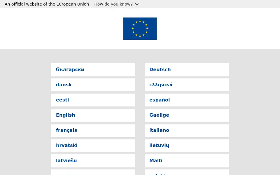Screenshot of europass.europa.eu
