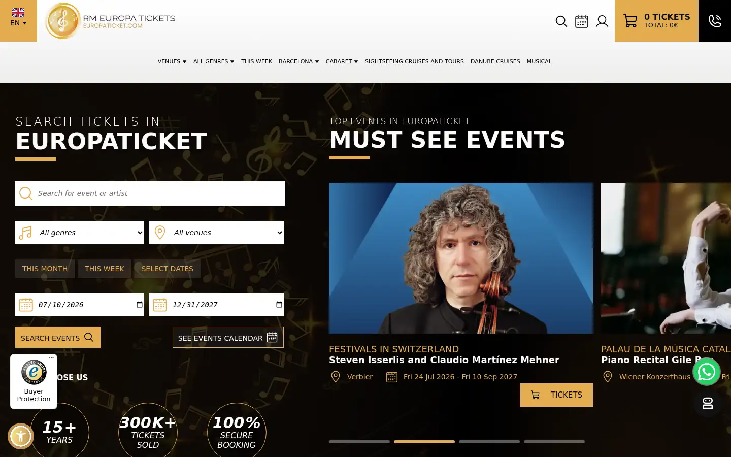 Screenshot of europaticket.com