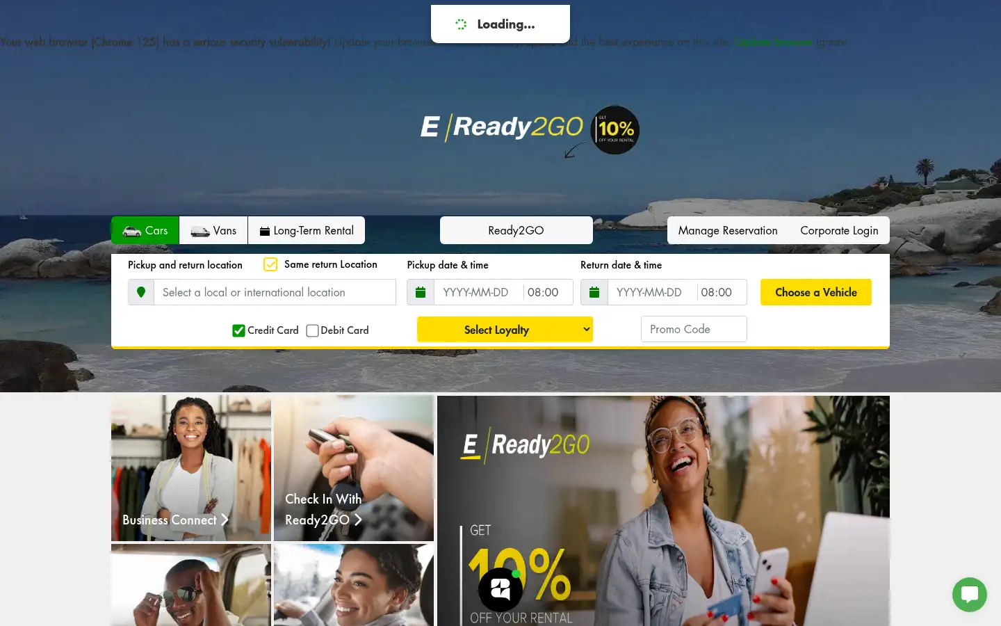 Screenshot of europcar.co.za