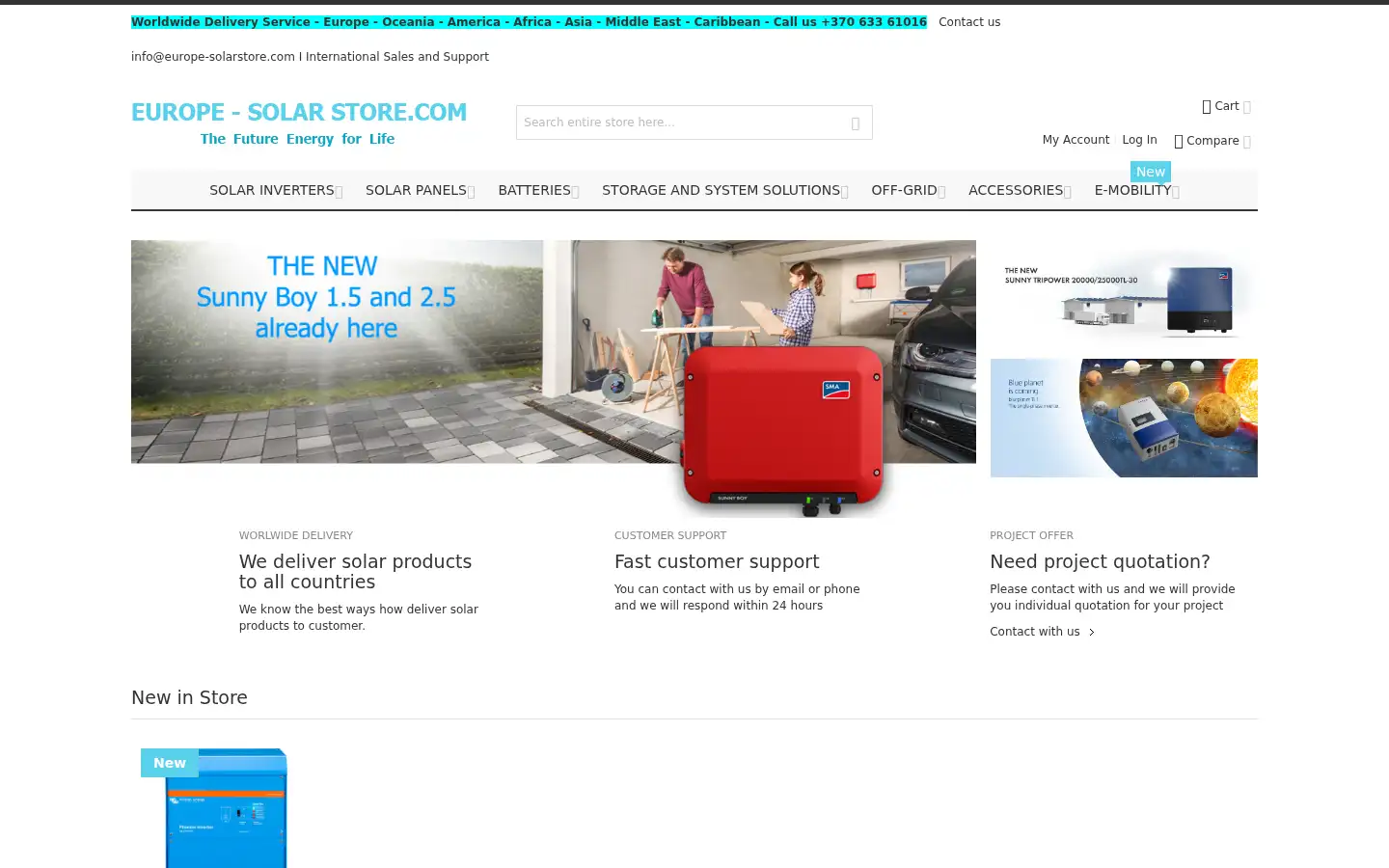Screenshot of europe-solarstore.com