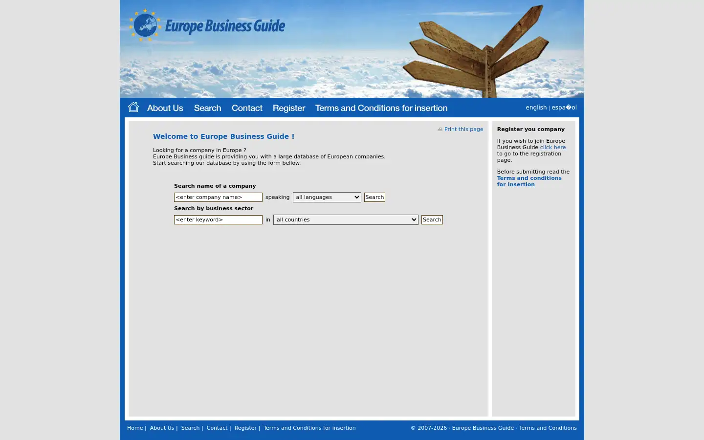 Screenshot of europebusinessguide.org