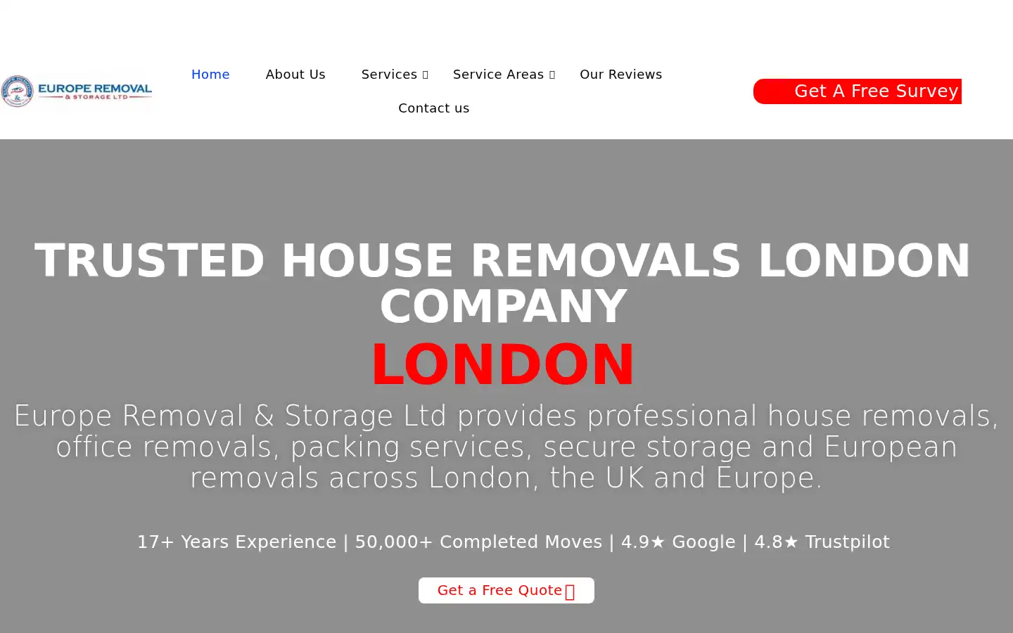 Screenshot of europeremoval.co.uk