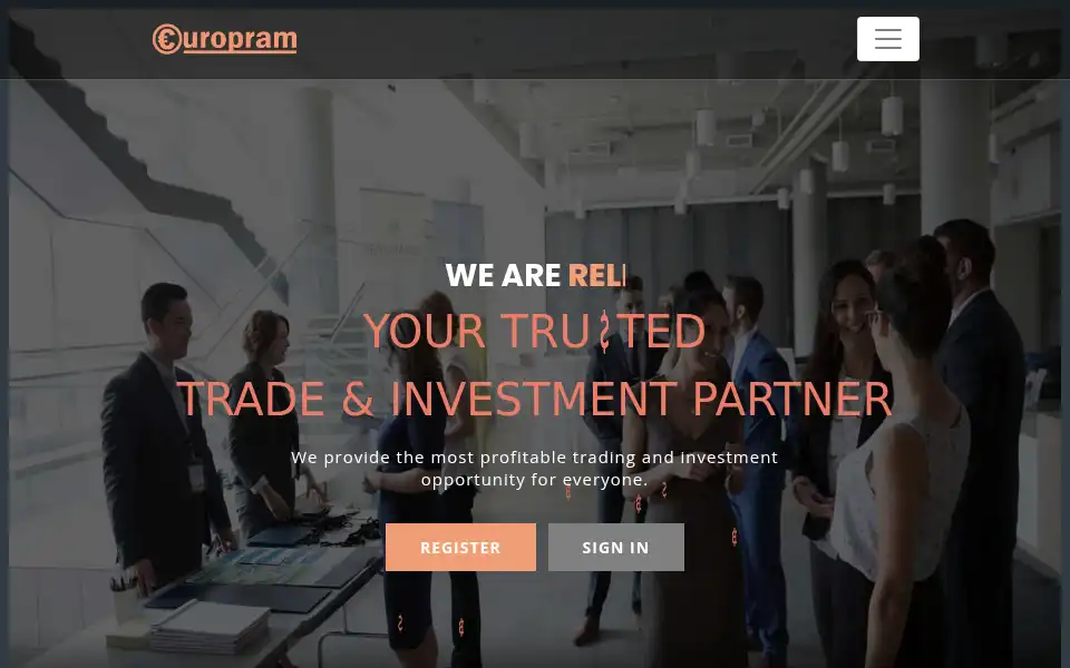 Screenshot of europram.com