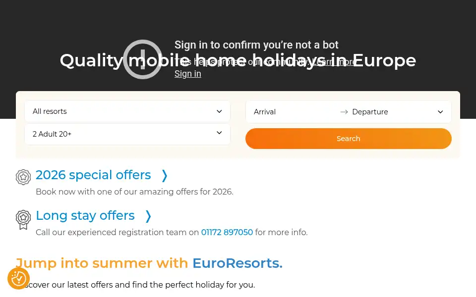 Screenshot of euroresorts.co.uk